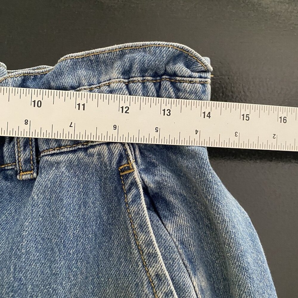 Zara Jeans Women's 8 Baggy Barrel High Waisted Ruffled Paperbag Elastic Waist - Picture 11 of 13
